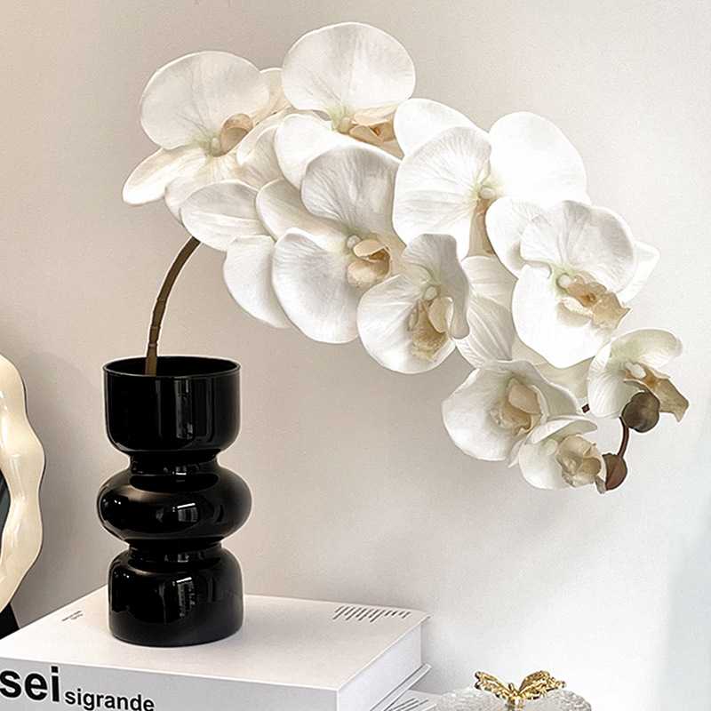 蝴蝶兰仿真花单朵10头胶头3D打印手感假花客厅摆件高级感干花装饰