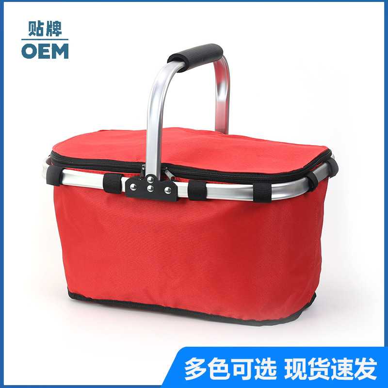 野餐篮户外冰包折叠保温包手提便携购物篮送便当快餐外卖保温篮子