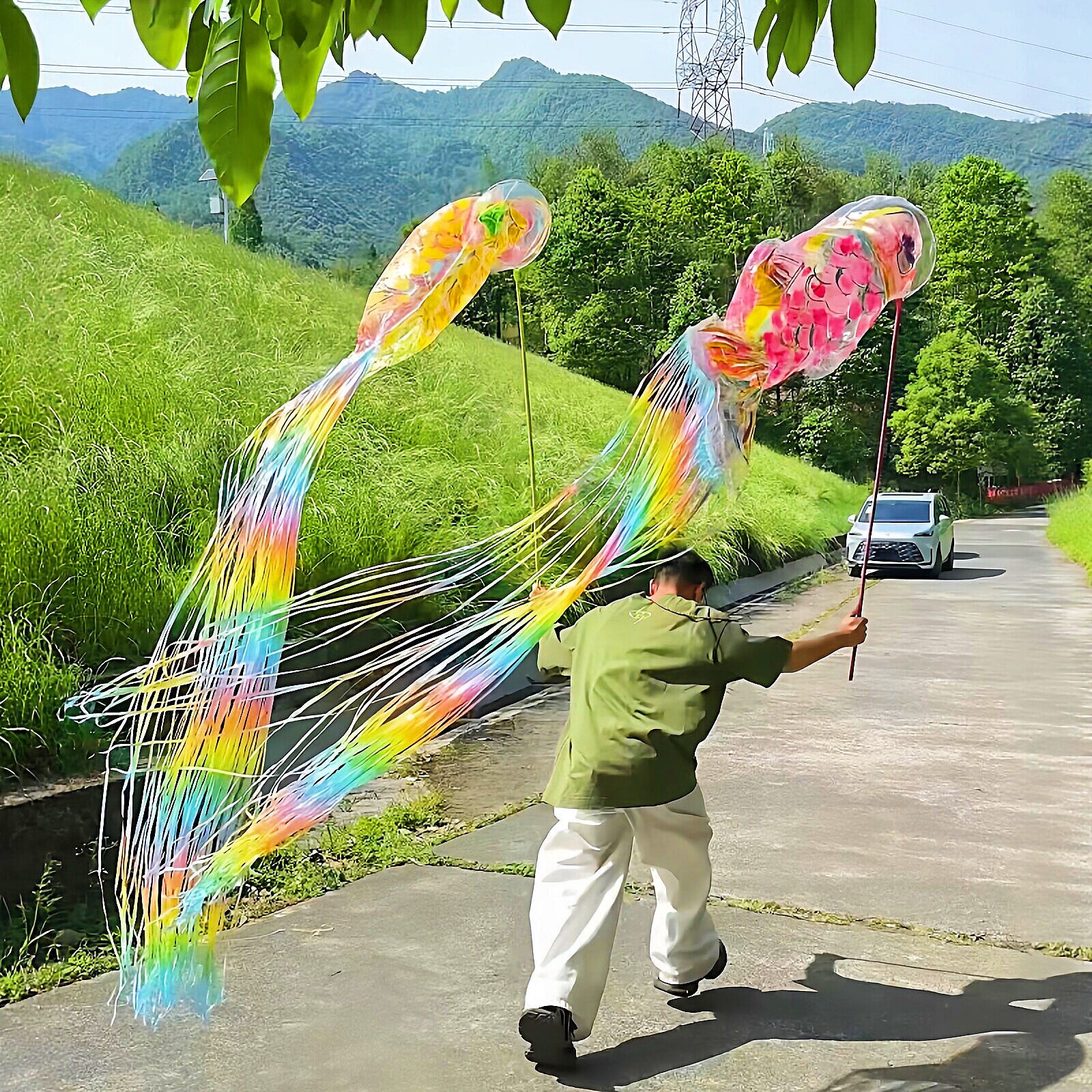 用风筝捕住了春分的风！飞鱼风筝图片
