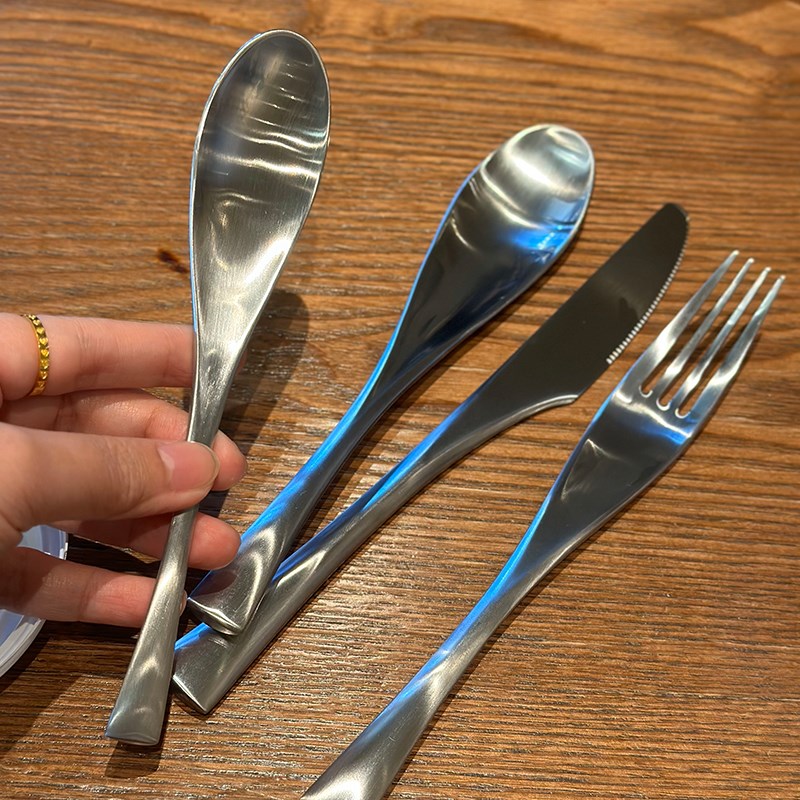 高端西餐具!出口1810不锈钢西餐勺餐厅酒店牛排刀沙拉叉甜品勺子