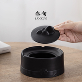 叁旬山峦烟灰缸创意陶瓷家用客厅大号带盖防飞灰办公室高级感烟缸