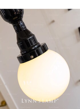 Lynns立意 黑色罗马柱吊灯 床头包豪斯水吧侘寂风极简玄关吧台灯