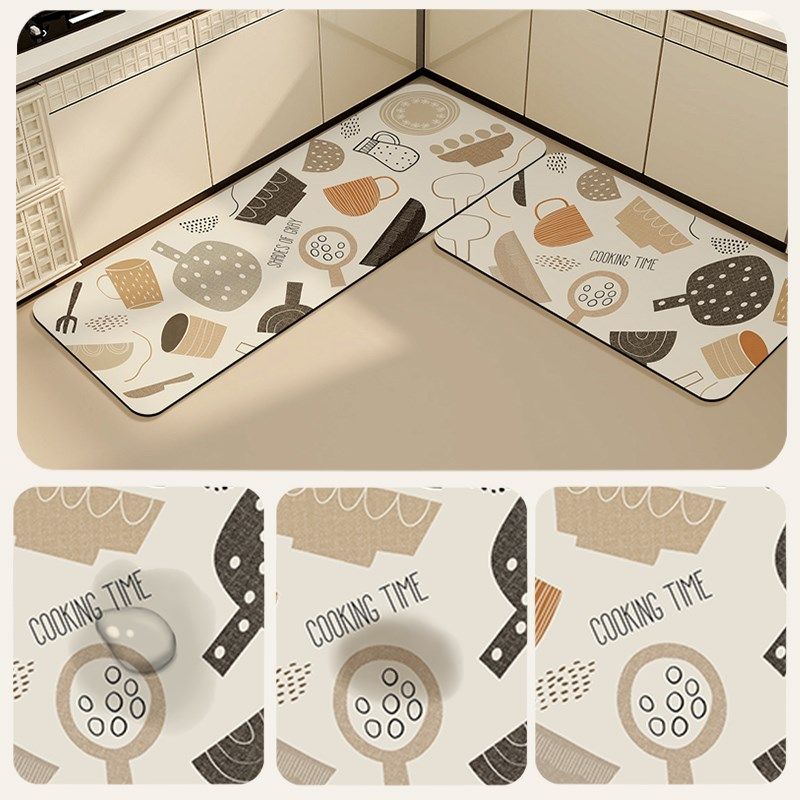 厨房地垫吸水防油防滑脚垫子餐厅灶台边用长条地毯硅藻泥耐脏垫子,居家布艺,厨房地垫,淘宝优惠券,粉丝福利购,淘宝优惠卷