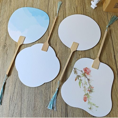 遵爵640g全棉水彩纸张画扇双面空白中粗细纹棉浆水彩纸团扇DIY手