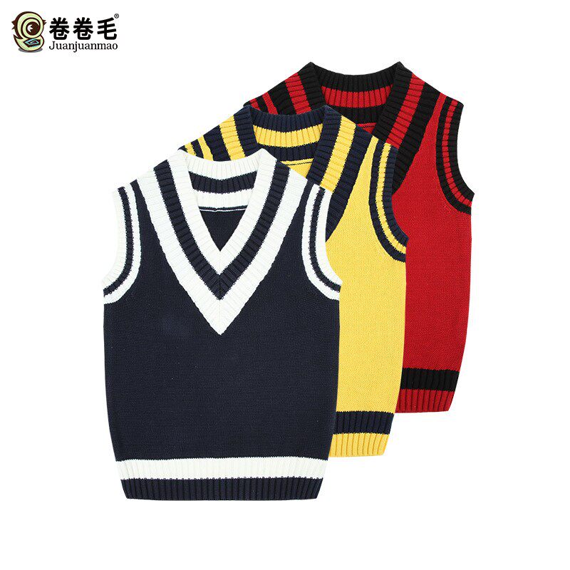 小学生校服园服男女童儿童装春秋冬季学院风针织毛衣背心马甲班服