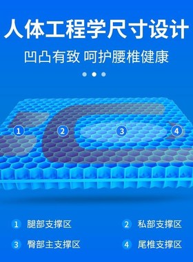 夏季凉垫冰垫蜂窝凝胶坐垫软屁垫办公室久坐冰凉汽车夏天屁股坐垫