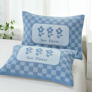 天阳新款纯棉纱布加厚云朵棉童枕套柔软一对装单人家用学生枕芯套