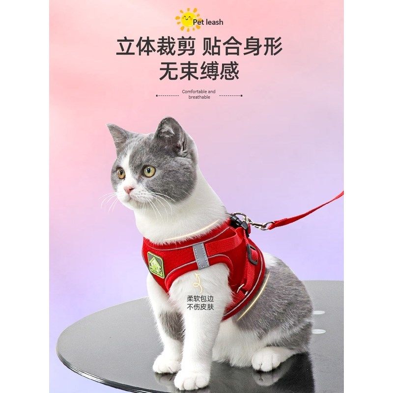 韩国猫咪牵引绳防挣脱背心式网红遛猫绳英短外出专用猫链子宠物胸,宠物/宠物食品及用品,猫牵引绳,淘宝优惠券,粉丝福利购,淘宝优惠卷