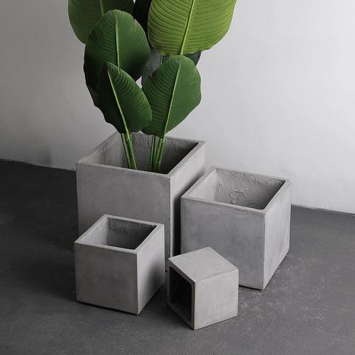 方形水泥花盆家用大号户外庭院简约大口径种植箱花箱镁泥花池绿植