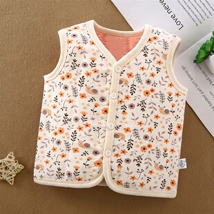 儿童马甲纯棉保暖秋冬宝宝背心男童女童外穿宝宝背心夹棉款新生儿