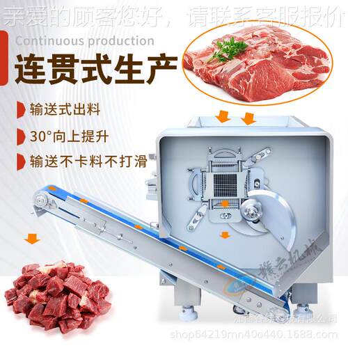 牌550WBH型输送式功切丁机多能鲜肉微机冻肉切丁土豆肉切块设备