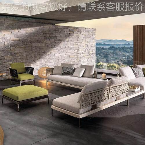 户外藤编沙发庭院酒店室外休别墅闲北家具花园412欧阳藤沙发椅台
