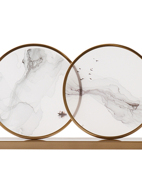 新中式禅意摆件客厅玄关桌面隔断屏风书房软装饰品办公室欧式摆设