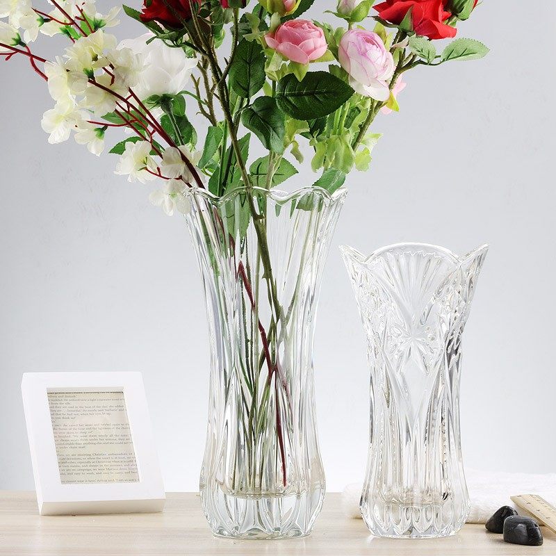 水晶大号玻璃透明花瓶富贵竹 客厅水培百合玫瑰插花花瓶摆件装饰,鲜花速递/花卉仿真/绿植园艺,花瓶,淘宝优惠券,粉丝福利购,淘宝优惠卷