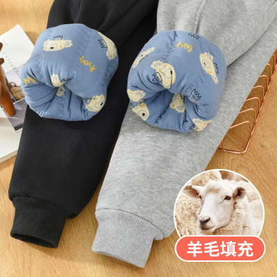 男童女童加绒加厚棉裤子冬季一条过冬特厚儿童保暖裤冬款卫裤冬装