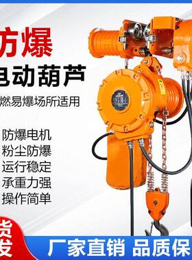 粉尘防爆电动葫芦IIIC级矿链条式用化工运行跑车1吨2吨吨5吨吊机