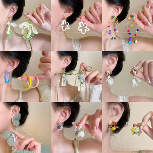 夏日彩色多巴胺耳环甜美超仙气质个性简约2025新款高颜值小众耳环