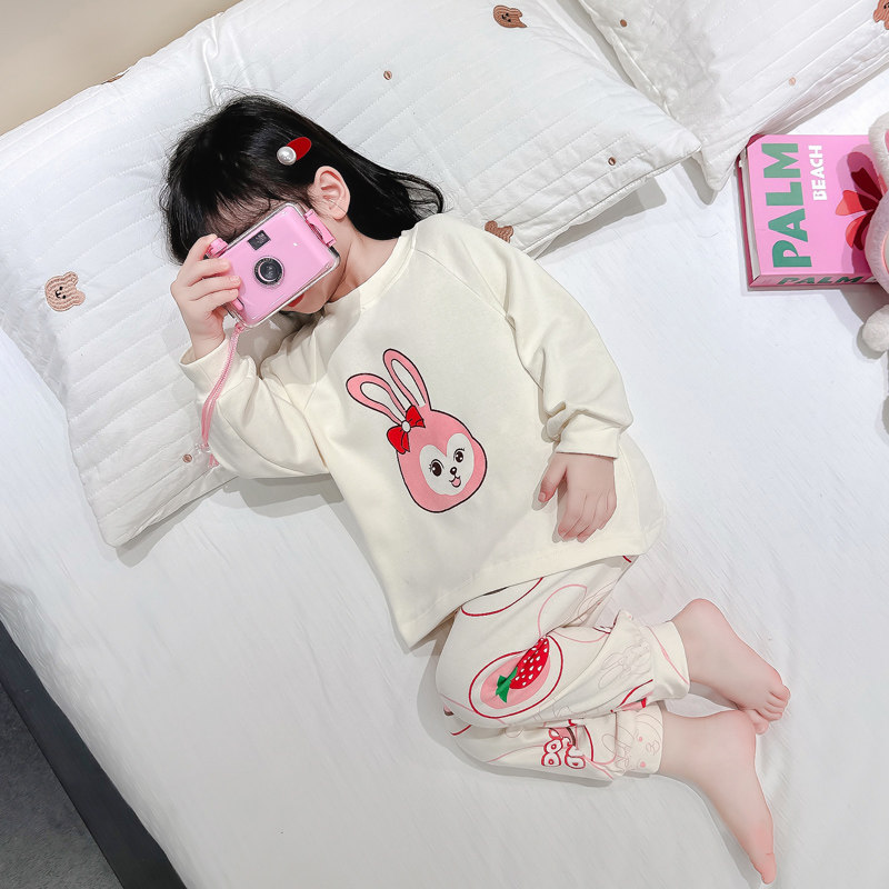 女童睡衣春秋纯棉秋衣儿童全棉内衣女孩女宝宝卡通家居服套装