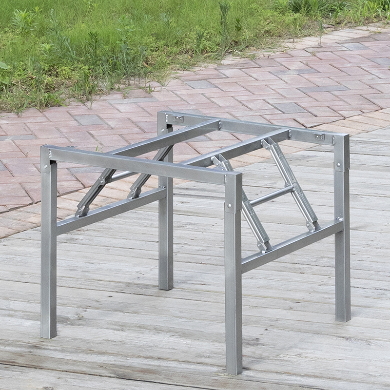 银灰正方形折叠桌架 桌子支架餐台脚桌子腿餐桌脚 铁架子折叠桌腿