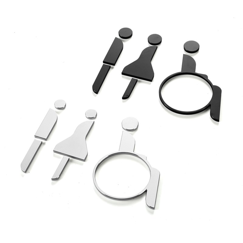 洗手间标牌厕所双人个性创意铝合金双面挂式酒店宾馆饭店金属门牌