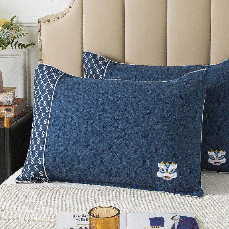 2024新款枕巾男生防油按扣卡扣式固定式一对成人防脱落防滑不脱落