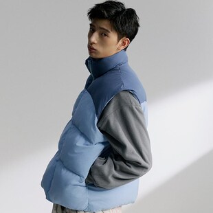 SOMENUM森林 24AW户外立领弯刀拉链男女双面穿SORONA棉服背心马甲