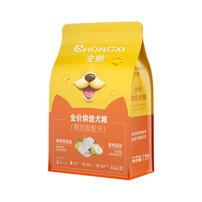 宠熙鸭肉梨烘焙狗食成犬幼犬泰迪比熊小型中大型狗粮柯基金毛全价