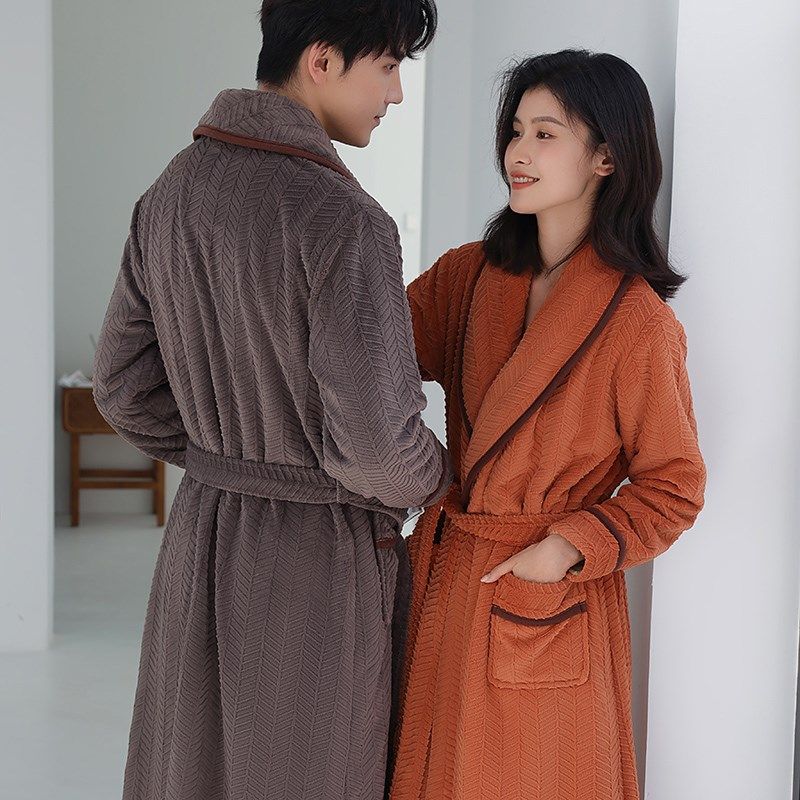 秋冬季长款双面加绒睡袍男士加肥大码法兰绒情侣浴袍女冬加厚睡衣,女士内衣/男士内衣/家居服,睡袍/浴袍,淘宝优惠券,粉丝福利购,淘宝优惠卷