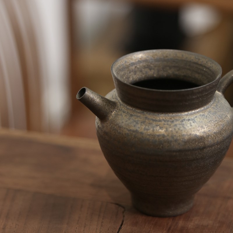 景德镇手拉胚原矿铁釉壶型公杯公道杯茶海分茶器功夫茶具配件陶瓷