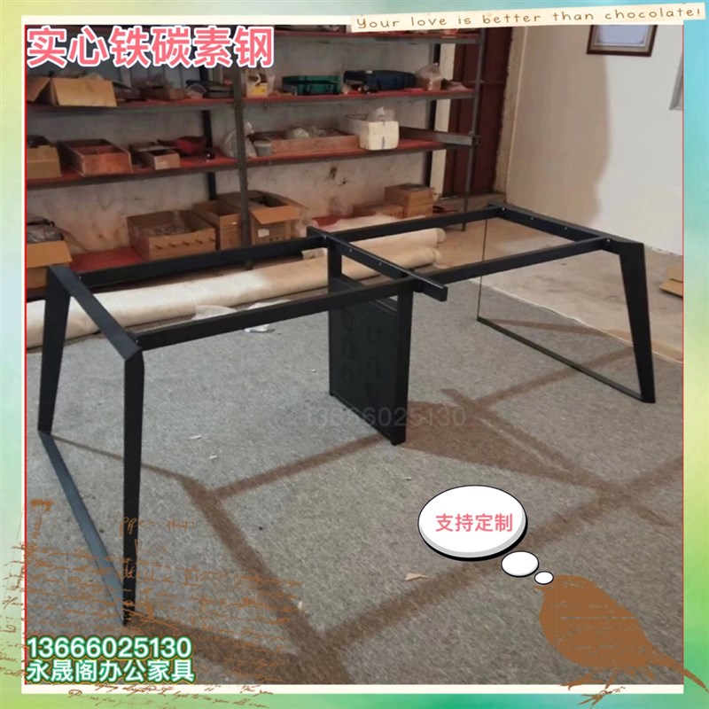 意式岩板餐桌腿支架办公桌腿实心脚架大理石餐台桌腿架书桌脚架子