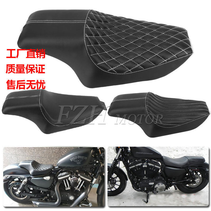 适用于哈雷883硬汉X4804-22年改装加厚海绵一体双人连体坐垫