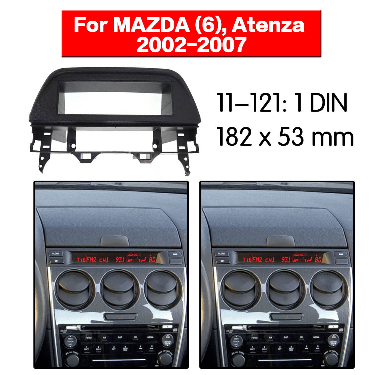 适用于2002-2007马自达6/ Atenza 导航支架 改装主机面板面框
