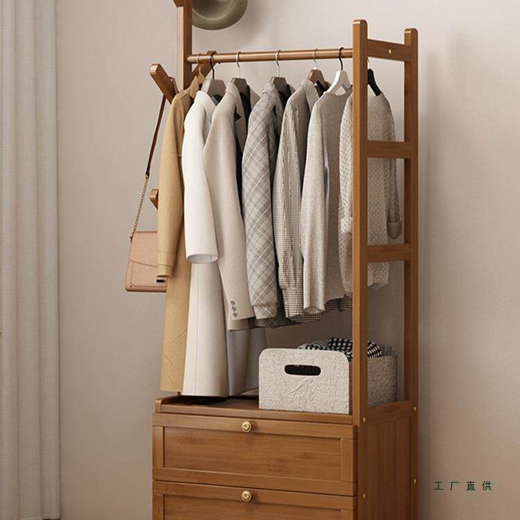 挂衣架卧室落地家用储物柜衣帽架室内简易挂衣服置物架床边收纳架