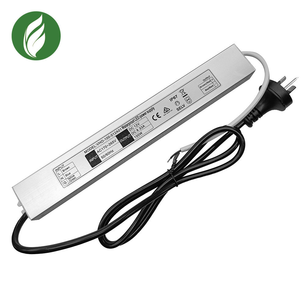 厂家恒压接澳规插头100W12V小尺寸SAA认证LED防水电源
