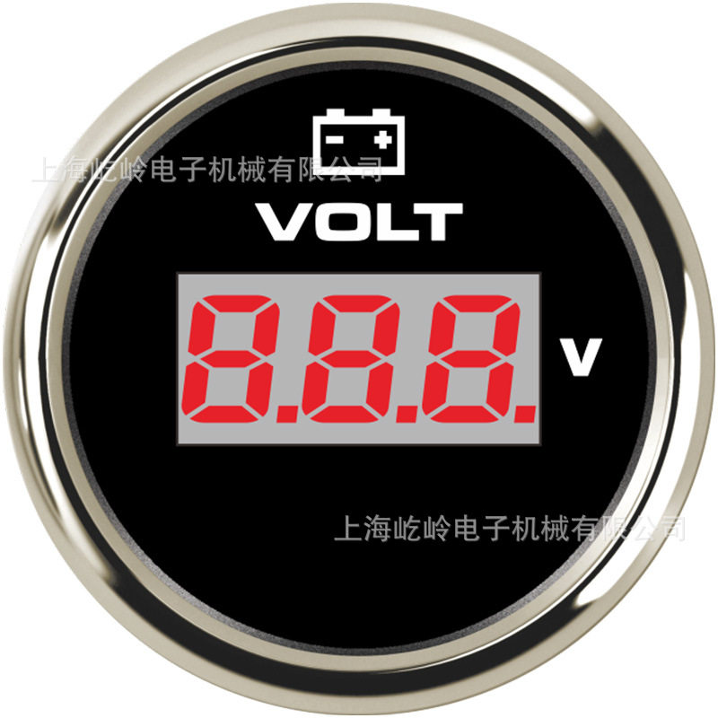 52mm螺纹安装液晶显示电压表数字电压表8-32V多种背光灯