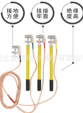 鸭嘴母排接地线JDX-NL-25MM2-10KV高压短路接地棒带线变压器用