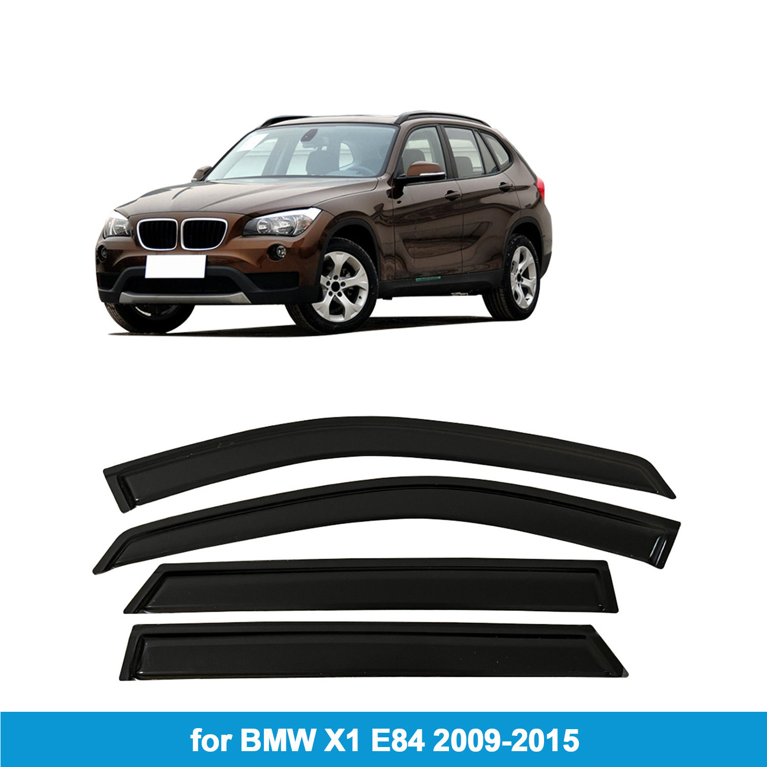 适用宝马BMW X1 E84 2009-2015晴雨挡侧窗导流板雨眉加厚透光