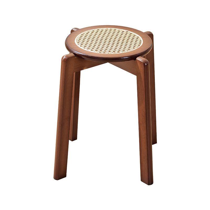 家用小凳子圆凳可叠放收纳客厅备用软包凳藤编凳子简约餐厅饭店凳