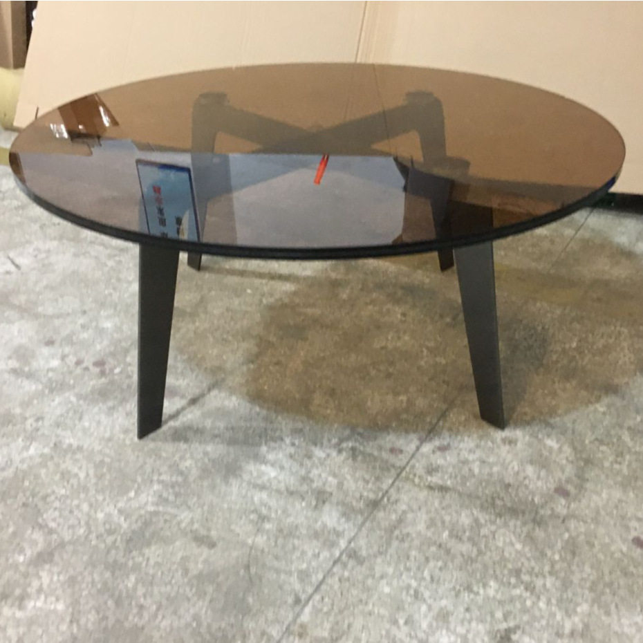 北欧轻奢圆形实木茶几组合