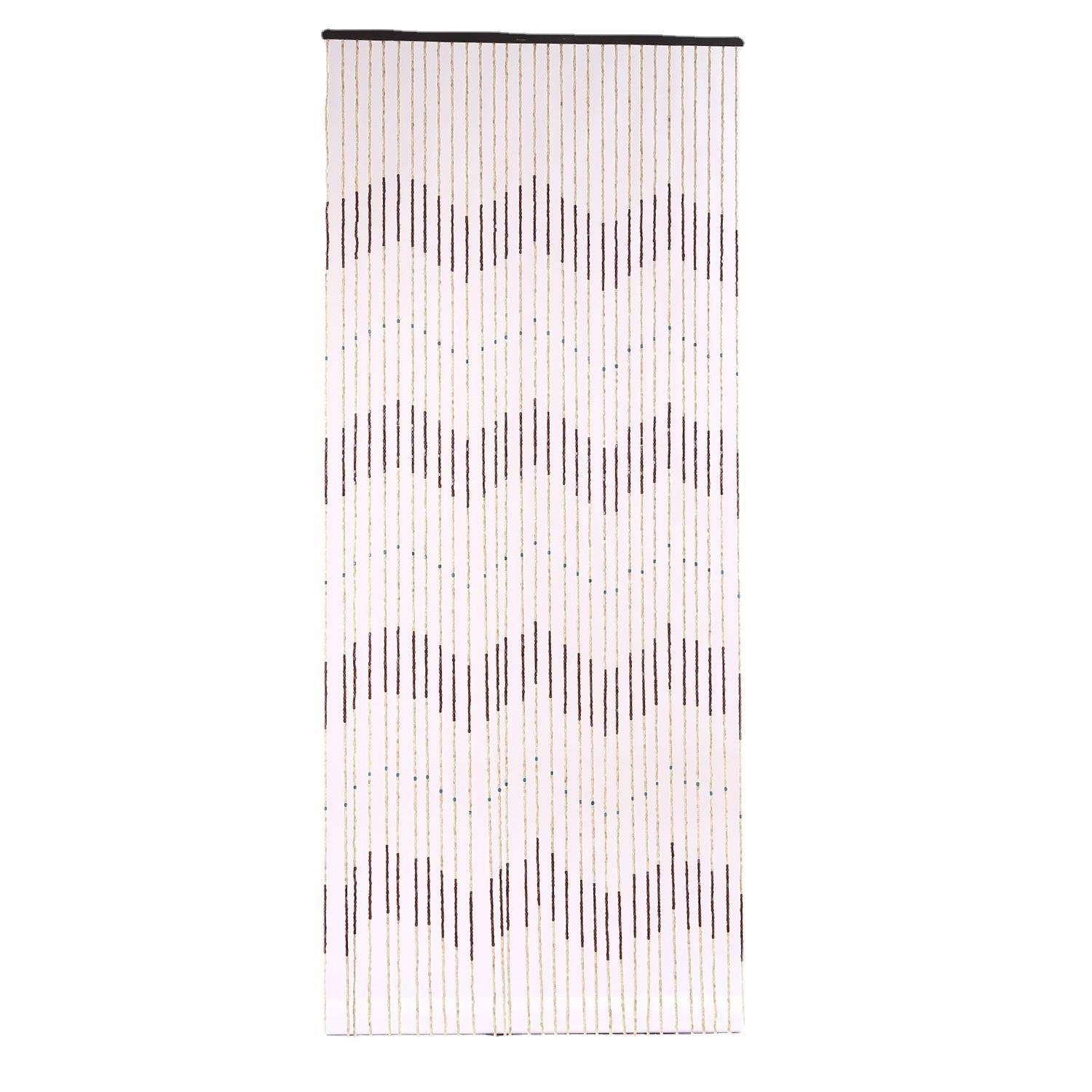 四行波浪桃木珠帘卫生间门帘玻璃隔断卧室客厅玄关帘子成品免打孔