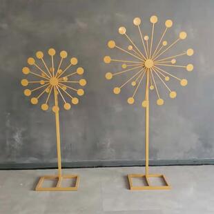 新款婚庆道具可升降电动旋转风车路引摆件转动摩天轮铁艺舞台背景