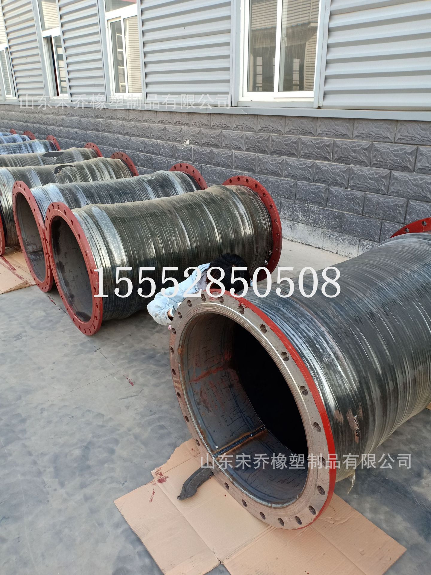 挖泥船法兰波纹耐磨吸排泥胶管