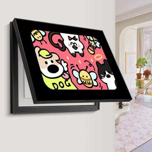 卡通电表箱装饰画横版多巴胺小动物配电箱强电箱盒遮挡电闸箱挂画