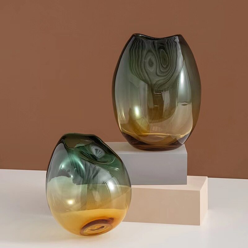 简约现代透明玻璃花瓶摆件客厅餐桌插花器水培家居软装摆件饰品