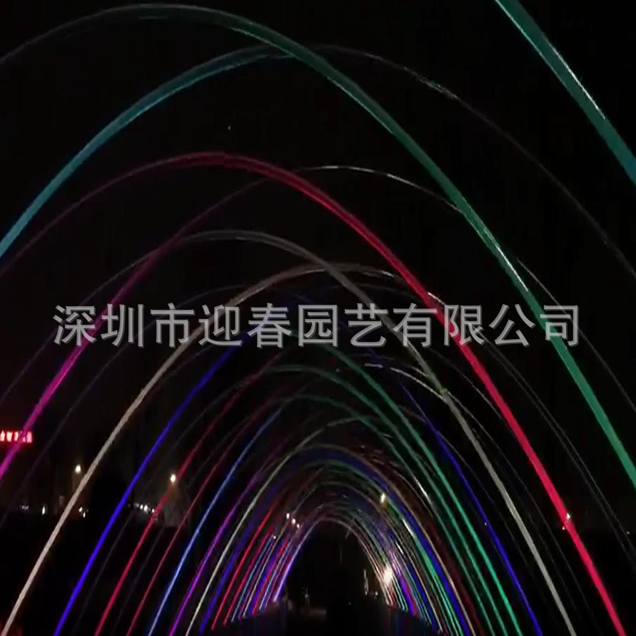 大型不锈钢感应波光跳泉景观亮化