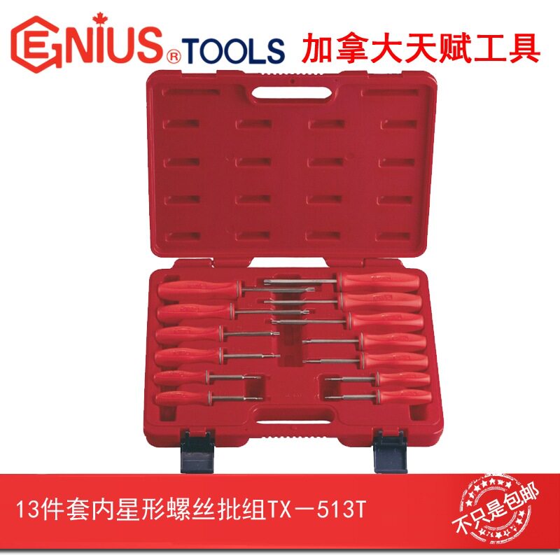 Genius天赋工具13件套内星形螺丝批组梅花内六花改锥起子TX-513T
