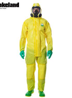 雷克兰凯麦斯1防护服CT1S428E防化服耐酸碱化学品连体带帽防尘服