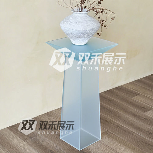 磨砂亚克力花架落地彩色产品展示台高级盆景架多巴胺玄关展示架