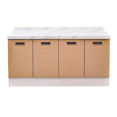 简易橱柜大理石台面岩板整体橱柜厨房一体式灶台家用组合柜水