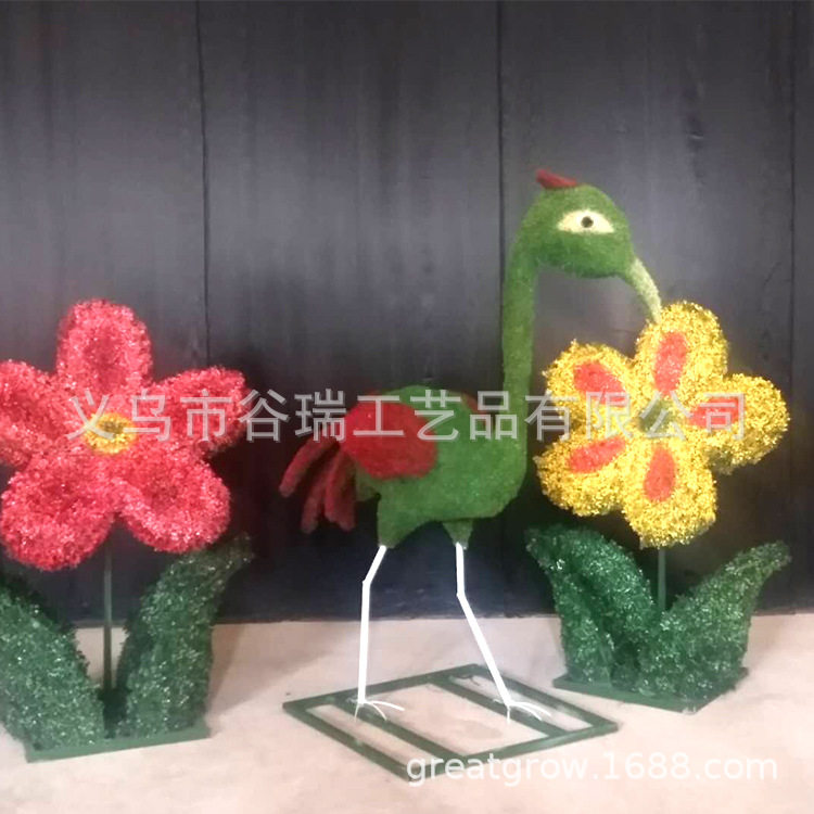 景区绿雕工艺品 动物植物绿雕造型 园林景观雕塑户外绿雕摆件销售